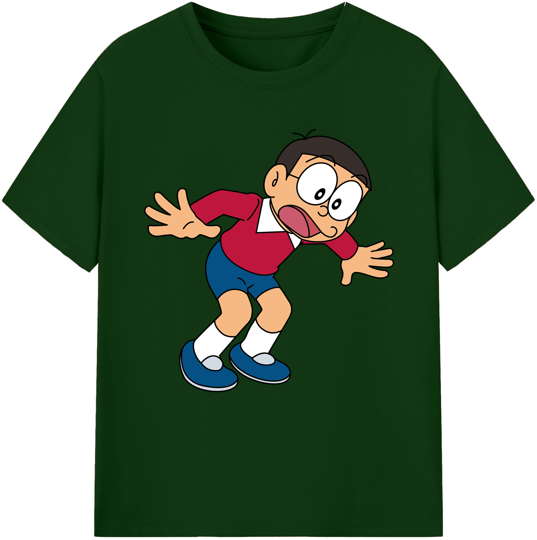 （画像用） ドラえもん 野比 のび太 Doraemon Nobita Nobi 綿100％半袖Tシャツ（フロントプリント）